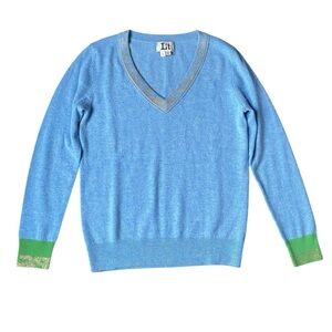 Label + Thread Womens 100% Cashmere Pullover V Neck Sweater Size S